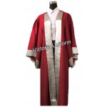 XG18  紅身銀灰色襟邊畢業袍